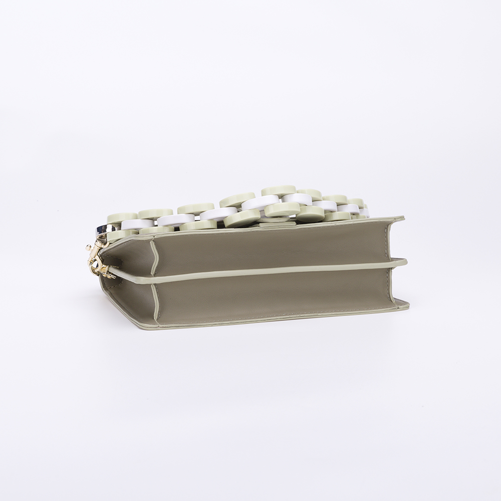 unique design with acrylic chain PU handbag
