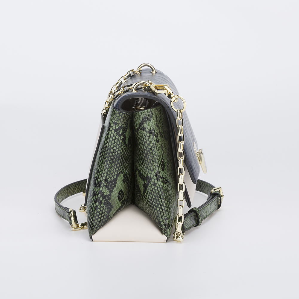 Snakeskin PU Leather Satchel Shoulder Handbag For Women