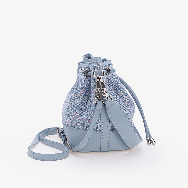 Pu Leather Barrel Shape Bag Fashion Women Handbag