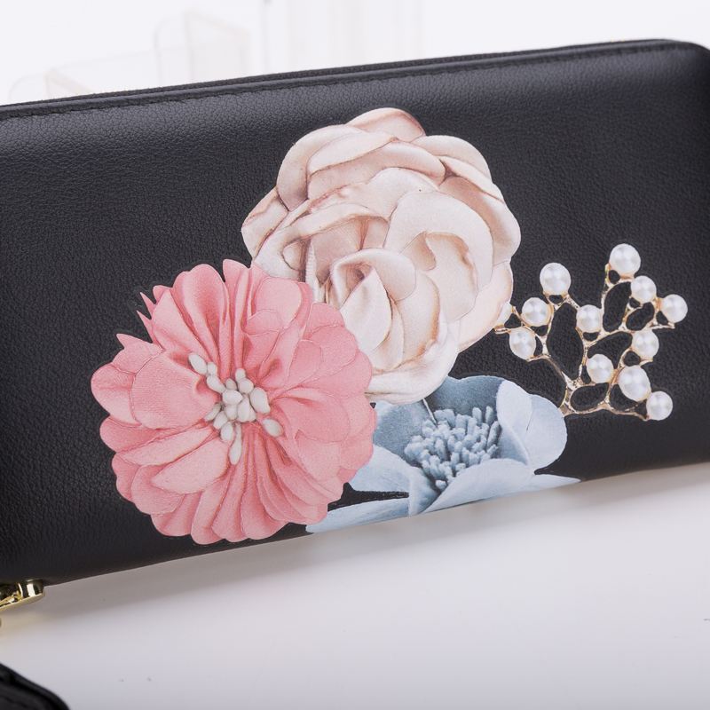 New Fashion Long Ladies Zipper Luxury Genuine Leather Wallet