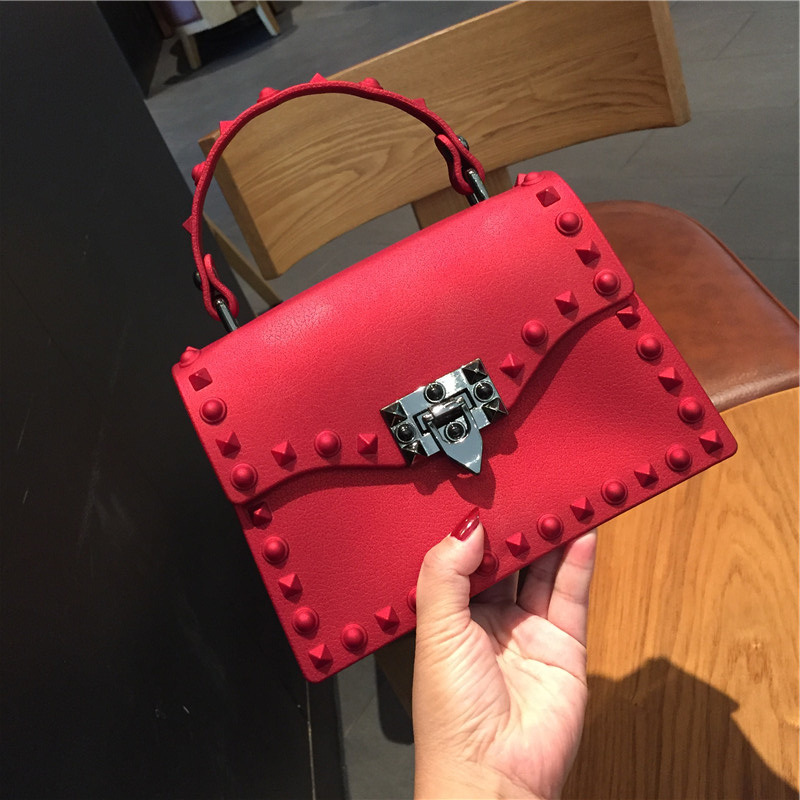 PVC Rivet Candy Handbag Bags Women Jelly Purses