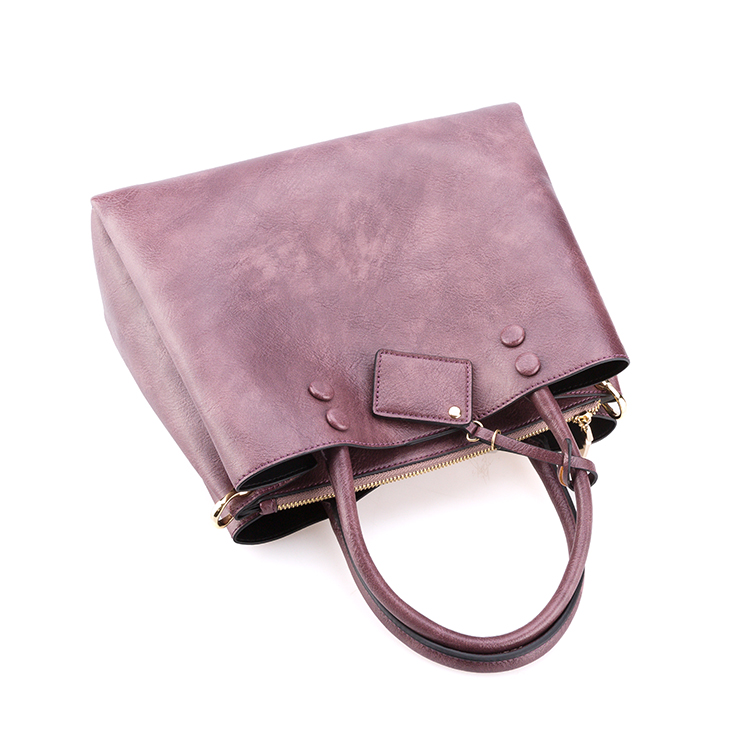 Fashion Two Tone PU Leather Woman Tote Handbag 