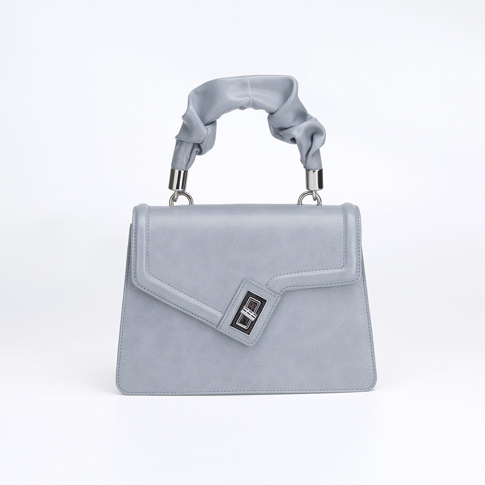 Stylish irregular falp with lock PU handbag 